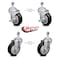 Service Caster 4 Inch Blue Polyurethane Wheel Swivel 1/2 Inch Threaded Stem Caster Brakes, 2PK TS20S414-PPUB-BLUE-TLB-121315-2-S-2 - alternate 6